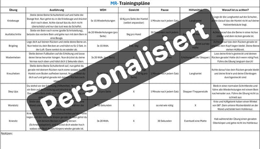 Trainingsplan Krafttraining